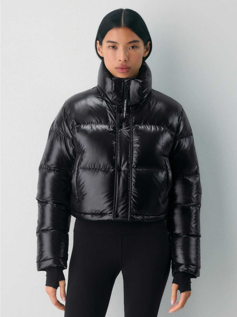 Aritzia The Super Puff Shiny Black Puffer Jacket